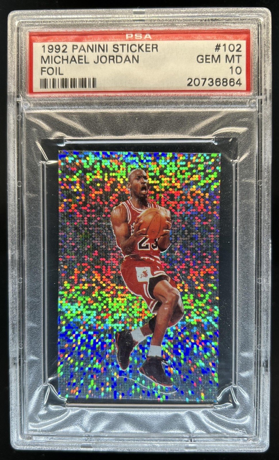 1992-93 Panini Stickers Michael Jordan Foil #102 Bulls PSA 10 GEM MINT